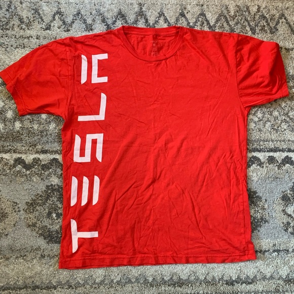 Tesla Other - Tesla Red SS Crewneck T-Shirt XL